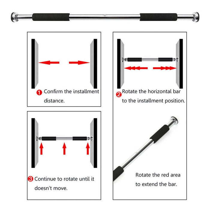 Exercise Pull-Up Door Bar - Chin Ups Fitness Body Home Gym Training Image 4