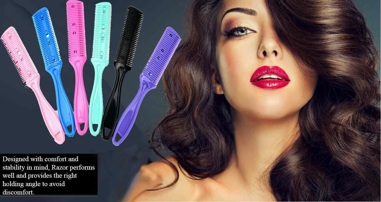  Hair Comb in Various Colors: Black, Green, Pink, Blue, and Purple