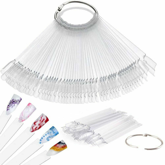 High-quality natural nail color display fan with various shades