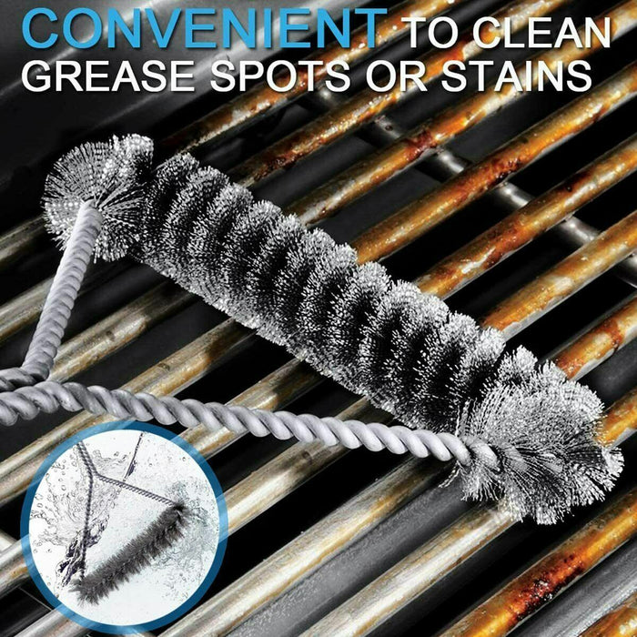 MAXPERKX BBQ Cleaning Brush Grill Cleaner Barbecue Wire Scraper Stainless Steel Handle Image 4
