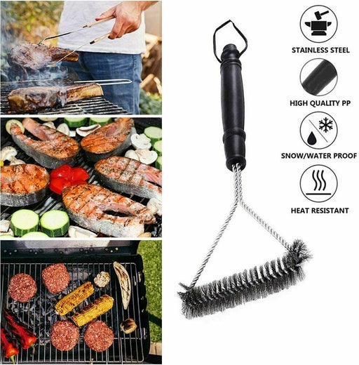 MAXPERKX BBQ Cleaning Brush Grill Cleaner Barbecue Wire Scraper Stainless Steel Handle Image 2