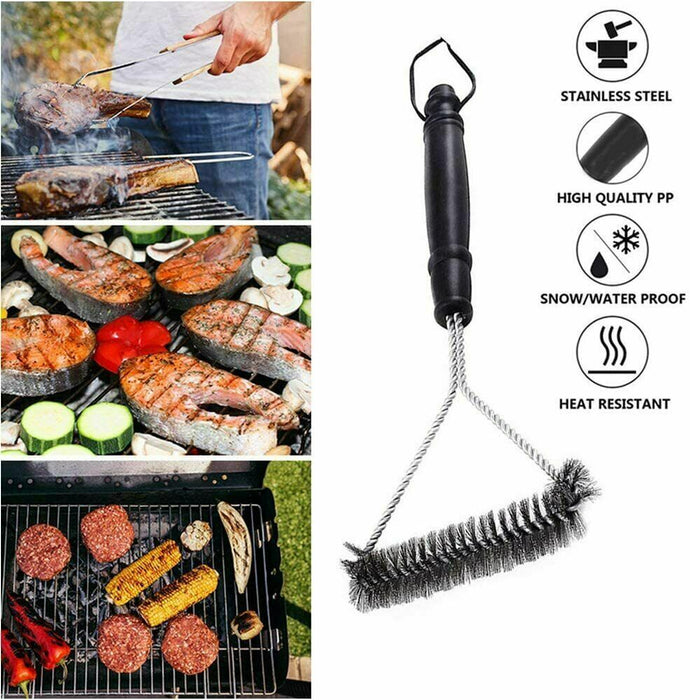 MAXPERKX BBQ Cleaning Brush Grill Cleaner Barbecue Wire Scraper Stainless Steel Handle Image 2