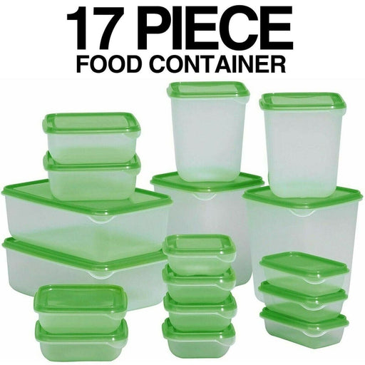 MAXPERKX 17pc Clear Reusable Plastic Food Containers Storage Meal Prep Lunch Boxes & Lids Image 1
