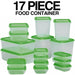 MAXPERKX 17pc Clear Reusable Plastic Food Containers Storage Meal Prep Lunch Boxes & Lids Image 1