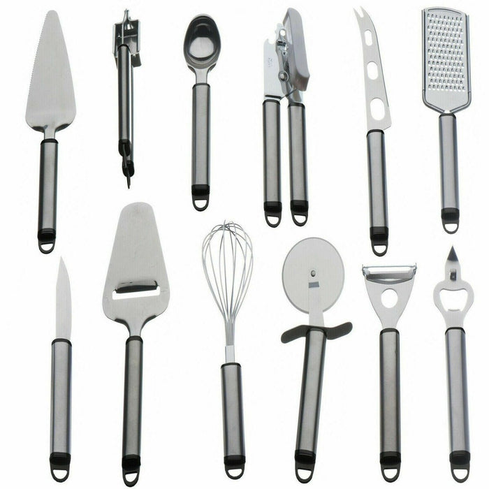 MAXPERKX 12 Pieces Cooking Utensil Set Stainless Steel Kitchen Gadget Tool Nylon Handles Image 3