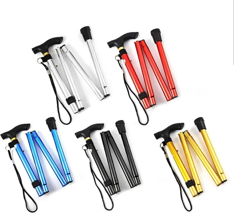 APXB Easy Folding Lightweight Walking Stick Height Adjustable Aluminium Cane Mobility Image 2