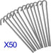 MAXPERKX 50pcs Heavy Duty Galvanised Steel Tent Pegs Metal Camping Ground Sheet Anchor Image 11