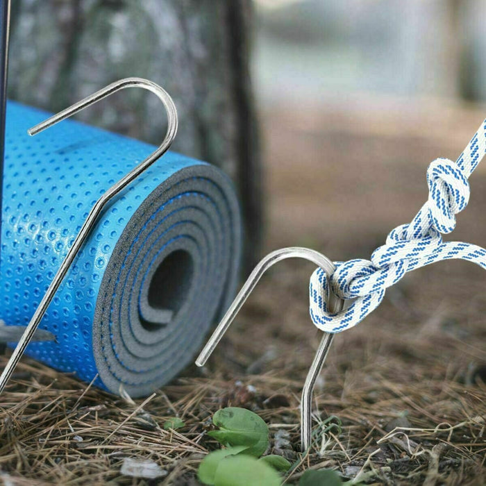 MAXPERKX 50pcs Heavy Duty Galvanised Steel Tent Pegs Metal Camping Ground Sheet Anchor Image 9