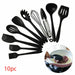 MAXPERKX 10pcs Kitchen Utensil Set - Silicone Scraper Brush Tong Whisk Soup Spoon Turner Image 5