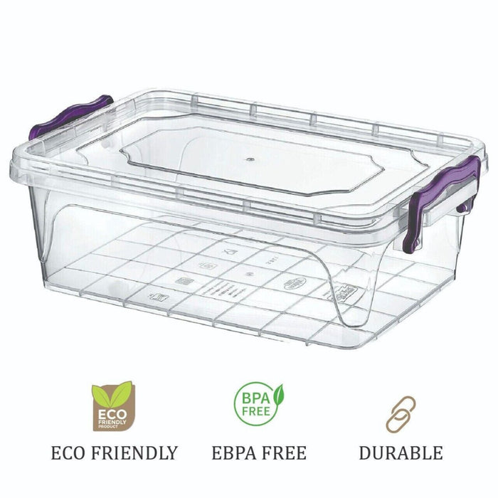 MAXPERKX 3pcs Rectangular Leakproof Food Storage Containers Clip Lock 300/600/1250ml Set Image 5