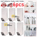 MAXPERKX 6pcs Self Adhesive Wall Sticky Hooks - Strong Stainless Steel Door Hook Holder Image 1