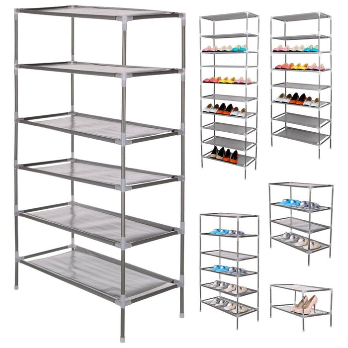  MAXPERKX 2 Tiers Shoe Storage Rack Organiser Cabinet Shelf Stand Holder Image 2