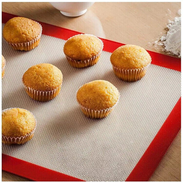 MAXPERKX Silicone Fibreglass Non Stick Baking Mat Sheet Tray Reusable Oven Liner Rolling Image 5