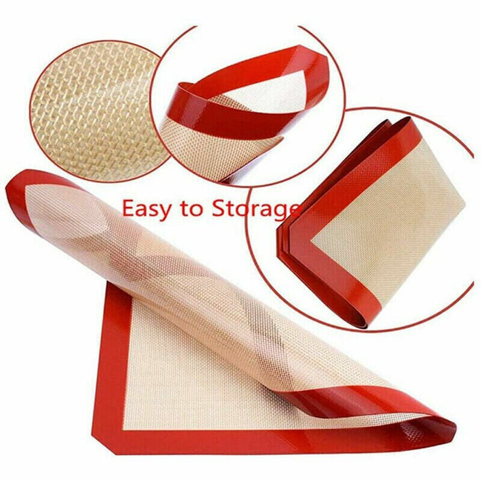 MAXPERKX Silicone Fibreglass Non Stick Baking Mat Sheet Tray Reusable Oven Liner Rolling Image 8