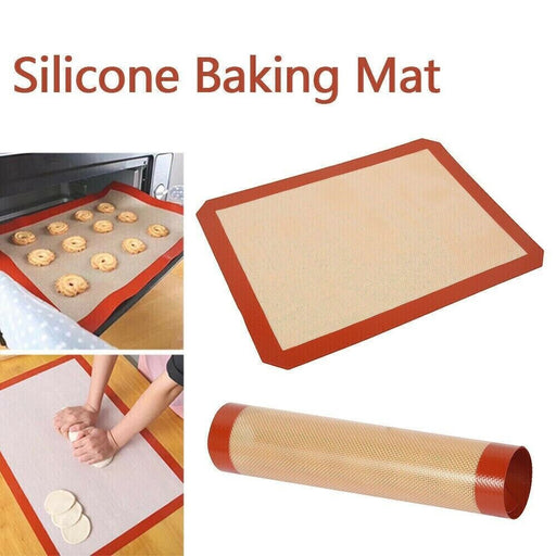 MAXPERKX Silicone Fibreglass Non Stick Baking Mat Sheet Tray Reusable Oven Liner Rolling Image 1