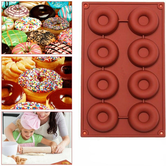 MAXPERKX Silicone Donut Doughnut Muffin Soap Cake Pan Maker Mould Ice Tray Mold Baking Image 2