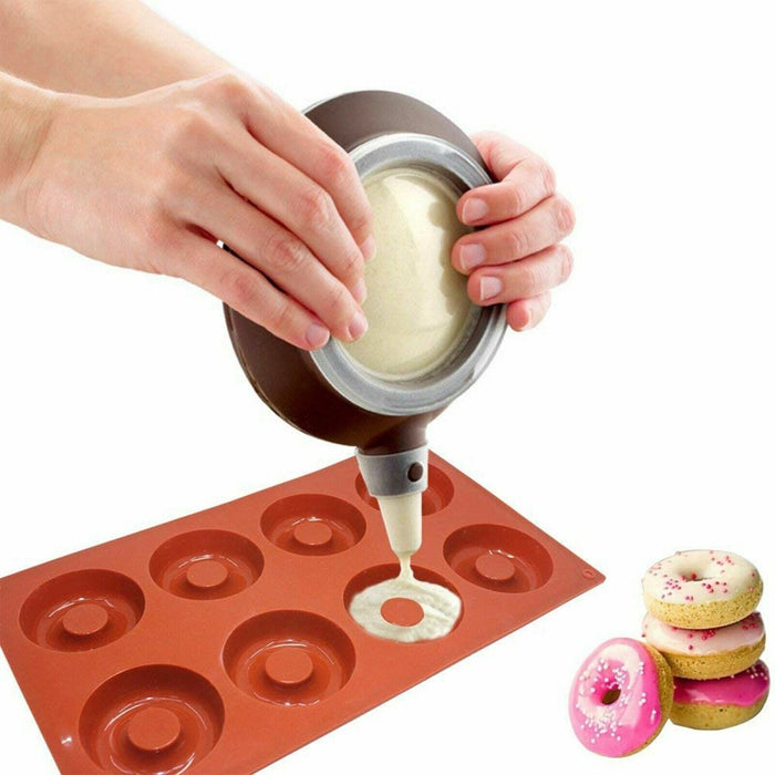 MAXPERKX Silicone Donut Doughnut Muffin Soap Cake Pan Maker Mould Ice Tray Mold Baking Image 3