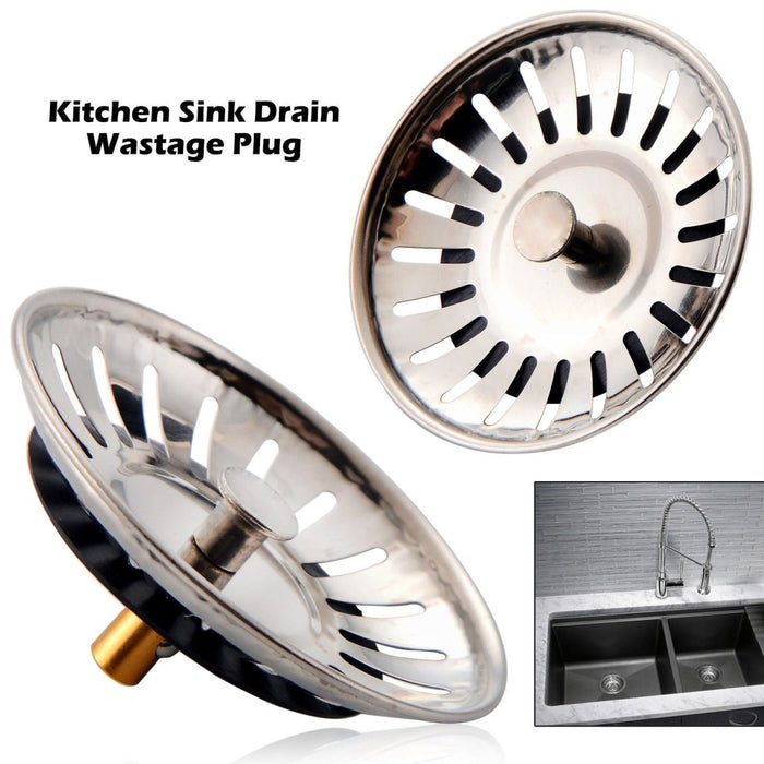 MAXPERKX Replacement Kitchen Sink Drain Waste Plug Filter Basket Strainer Drainer Stopper Image 4