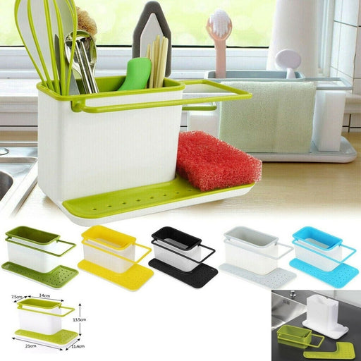 MAXPERKX Sink Utensils Sponge Holder Organizer - Kitchen Rack for Sink Rinse and Storage Image 1