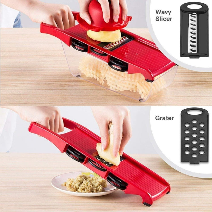 MAXPERKX 6 in 1 Kitchen Vegetable Cutter Salad Fruit Peeler Slicer Dicer Chopper Grater Image 6