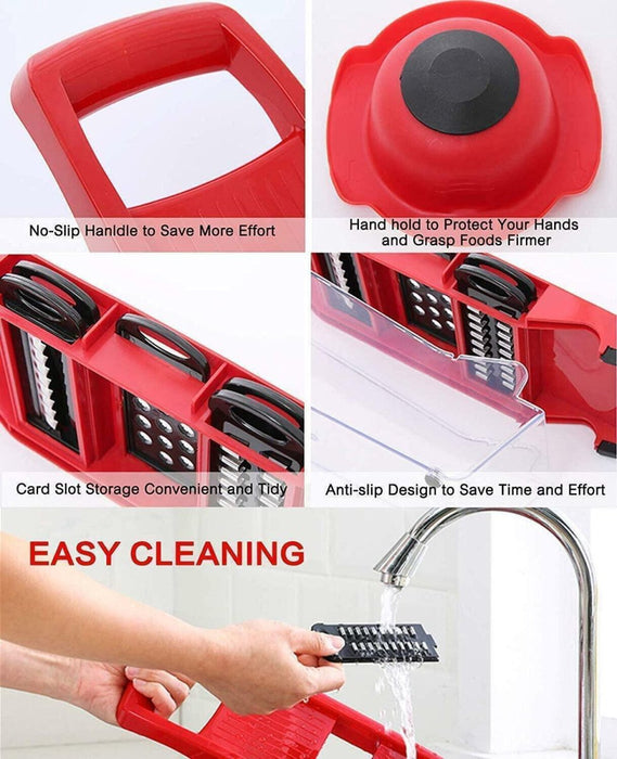 MAXPERKX 6 in 1 Kitchen Vegetable Cutter Salad Fruit Peeler Slicer Dicer Chopper Grater Image 7