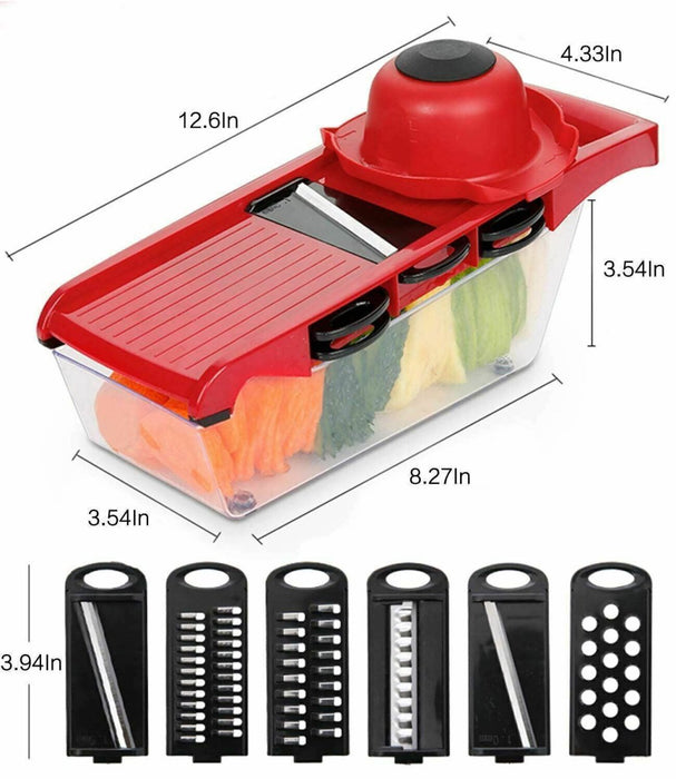MAXPERKX 6 in 1 Kitchen Vegetable Cutter Salad Fruit Peeler Slicer Dicer Chopper Grater Image 8