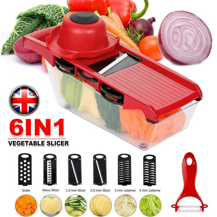 MAXPERKX 6 in 1 Kitchen Vegetable Cutter Salad Fruit Peeler Slicer Dicer Chopper Grater Image 9
