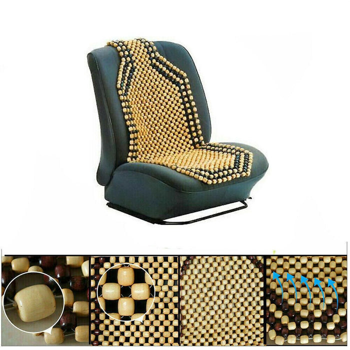 MAXPERKX Wooden Bead Back Massage Cover Car/Van/Taxi Front Seat Cushion Classic Beaded Image 4