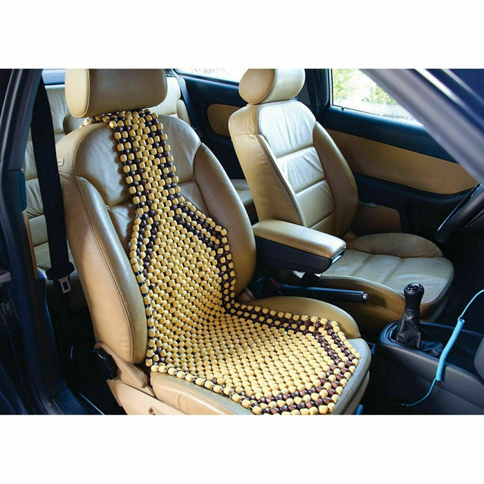 MAXPERKX Wooden Bead Back Massage Cover Car/Van/Taxi Front Seat Cushion Classic Beaded Image 8