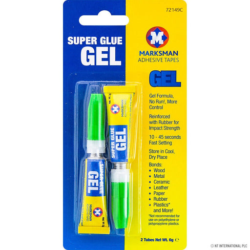2x Multi-Purpose Super Glue Gel 3G Strong Adhesive Bond Tubes Fast Dry + Needle Image 1