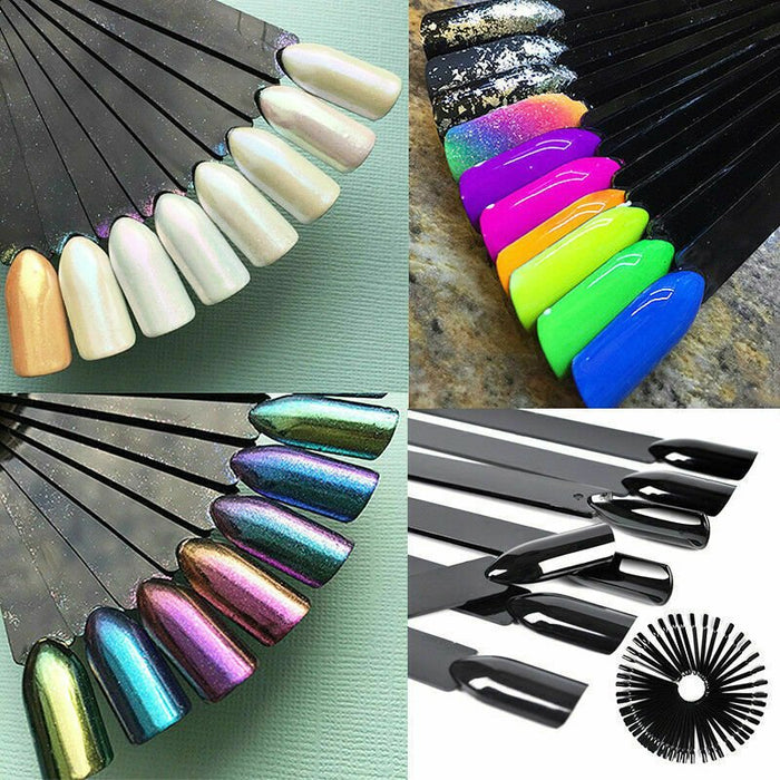 "Display of nail art decoration design work using the swatches