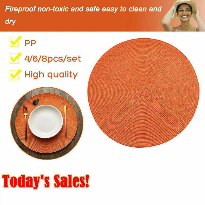 Original feel of this woven round placemat adds charm to your table setting