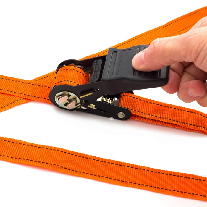 4pcs Ratchet Tie Down Strap Set - Cargo Trailer Lashing Rope 25mm x 4.5m/15ft Image 5