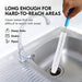 Close-up of the convenient loop at the end of the handle for hanging the brushes when not in use
