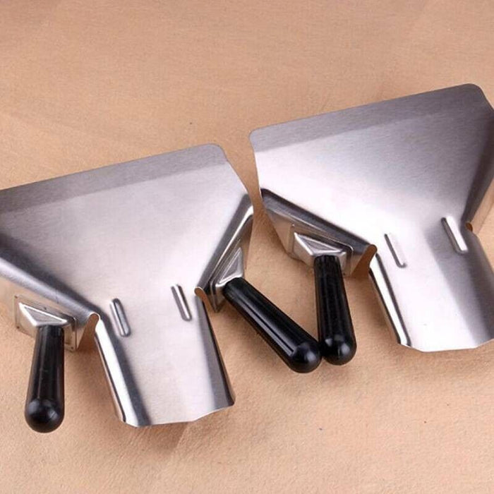 Stainless steel chip scoop bagger for various food items